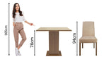 Sala Jantar Madesa Evelin Mesa Tampo Vidro Com 4 Cadeiras Cor Rustic/Crema/Imperial