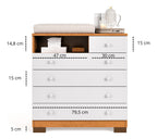 Cômoda Infantil Amora 5 Gavetas com Trocador Maxi do Brasil Branca MDF