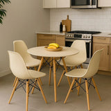 Conjunto Jantar Nero Mesa Redonda MDF 70cm + 4 Cadeiras Eiffel Fendi