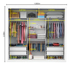 Guarda Roupas Casal Com Espelho 3 Portas De Correr Isabela Cor Branco