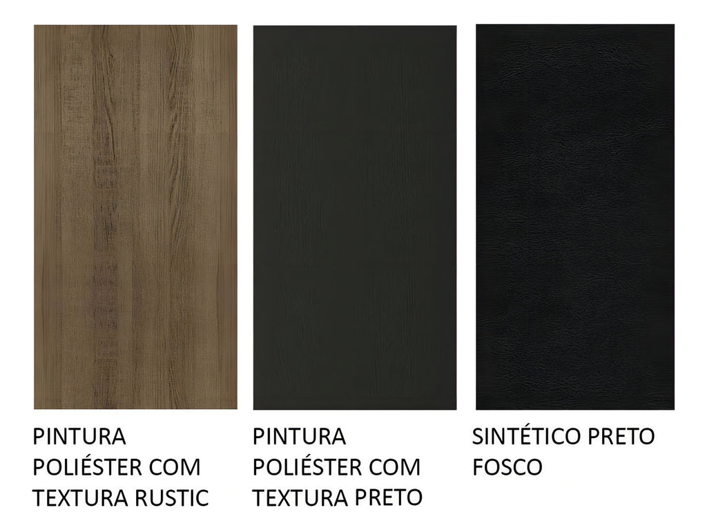 Sala De Jantar Mesa Tampo Madeira 4 Cadeiras Ellen Cor Rustic/preto/sintético