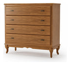 Cômoda 4 Gavetas Clássica Pés Luiz Xv Corrediça Telescópica Cor Imbuia