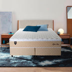 Cama Box King Size Alford 193x203x66 Bege C/ Molas Ensacadas
