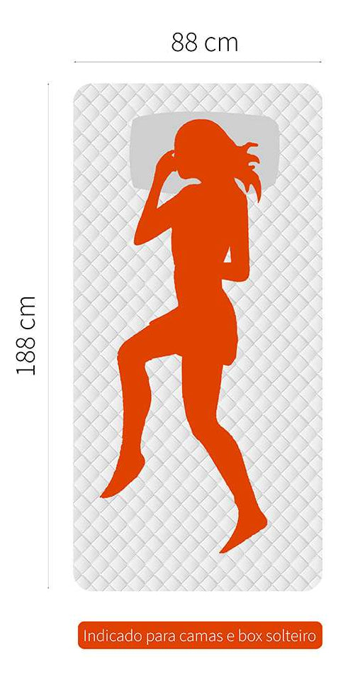 Cama Box Com Colchão Solteiro Howie Espuma D33 (17x88x188... Cor Branco