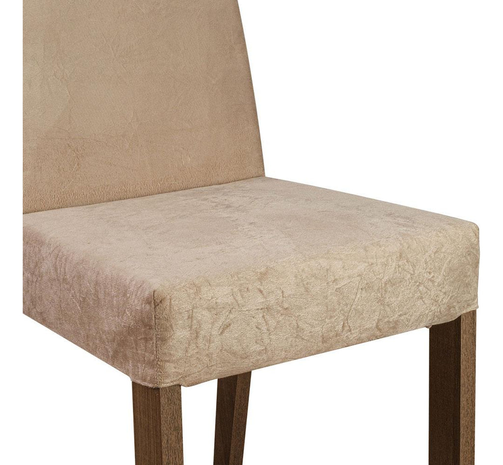 Sala Jantar Madesa Evelin Mesa Tampo Vidro Com 4 Cadeiras Cor Rustic/Crema/Imperial