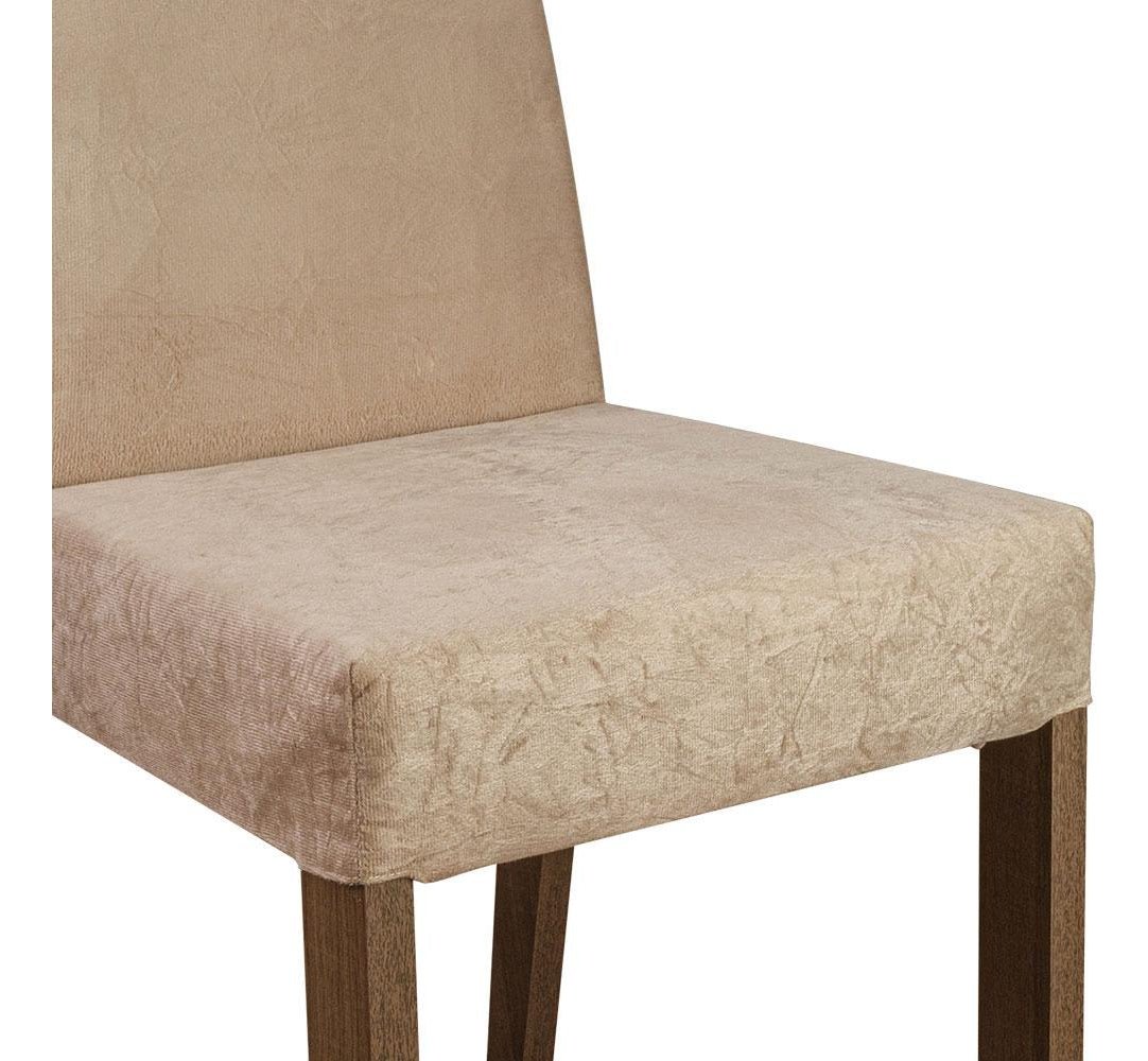 Sala Jantar Madesa Evelin Mesa Tampo Vidro Com 4 Cadeiras Cor Rustic/Crema/Imperial