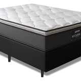 Gazin Cama box Maximus casal 138cm x 188cm cinza e preto