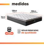 Gazin Cama box Maximus casal 138cm x 188cm cinza e preto