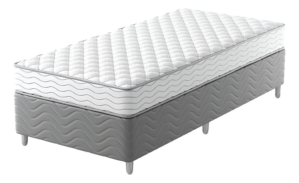 Cama Box Com Colchão Solteiro Howie Espuma D33 (17x88x188... Cor Branco