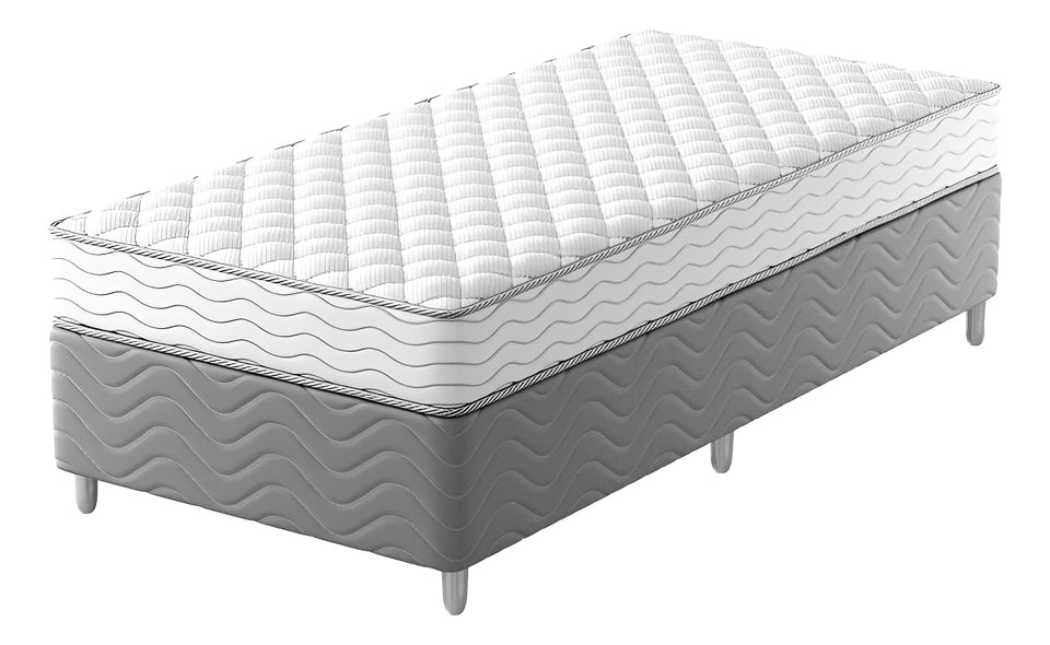 Cama Box Com Colchão Solteiro Howie Espuma D33 (17x88x188... Cor Branco