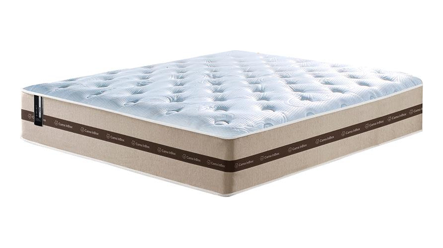 Conjunto Cama Box Queen De Molas Pocket Cama Inbox Smart Cor Bege