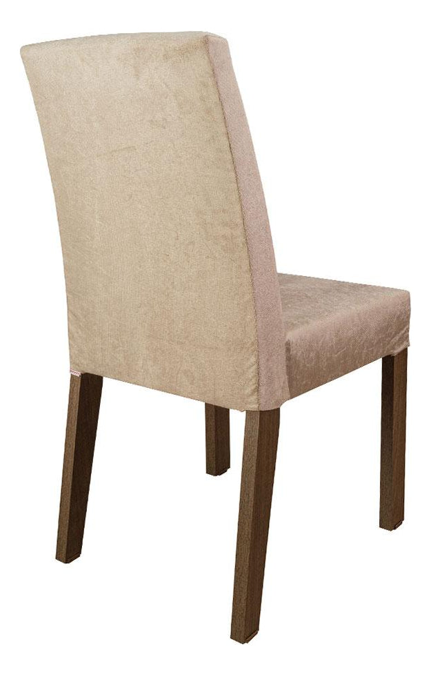 Sala Jantar Mesa Tampo Vidro 6 Cadeiras Alexis Cor Rustic/Crema/Imperial Desenho do tecido das cadeiras Liso