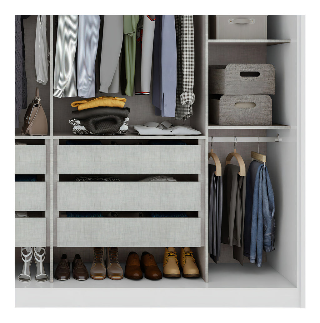 Guarda-roupa Casal 100% MDF 2 Pts 6 Gav Toronto Plus sem Espelho Branco Móveis Lopas