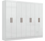 Guarda-roupa Casal 8 Portas 4 Gavetas Branco Paris Maxel com Prateleiras
