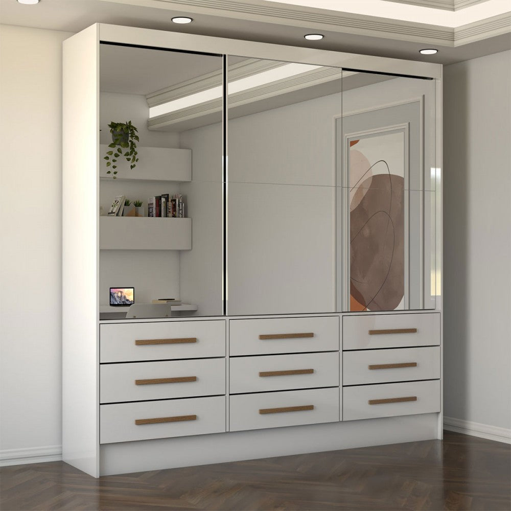 Guarda Roupas Casal Taylor 3 Portas Branco