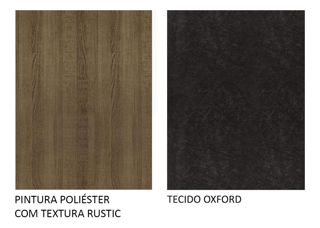 Sala Jantar Madesa Evelin Mesa Tampo Vidro Com 4 Cadeiras Cor Rustic/Preto/Oxford
