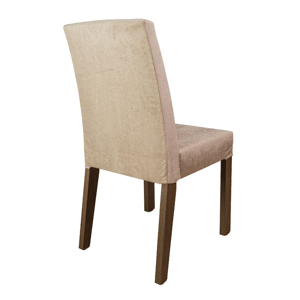 Sala Jantar Madesa Evelin Mesa Tampo Vidro Com 4 Cadeiras Cor Rustic/Crema/Imperial