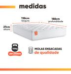 Cama Box Casal Molas Ensacadas Real Branco / Cinza Inducol