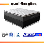 Gazin Cama box Maximus casal 138cm x 188cm cinza e preto