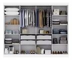 Guarda-roupa Casal 8 Portas 4 Gavetas Branco Paris Maxel com Prateleiras