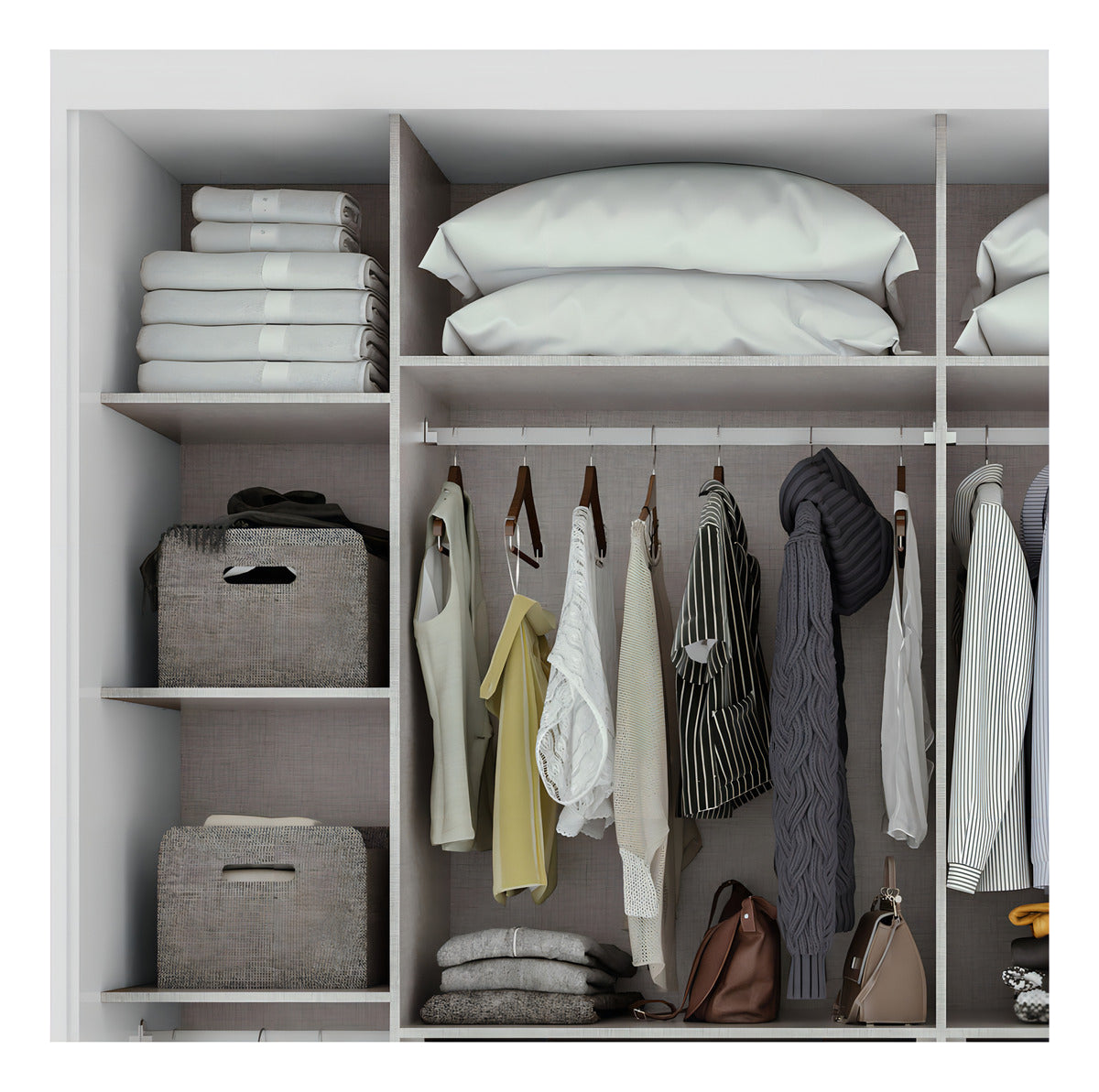 Guarda-roupa Casal 100% MDF 2 Pts 6 Gav Toronto Plus sem Espelho Branco Móveis Lopas