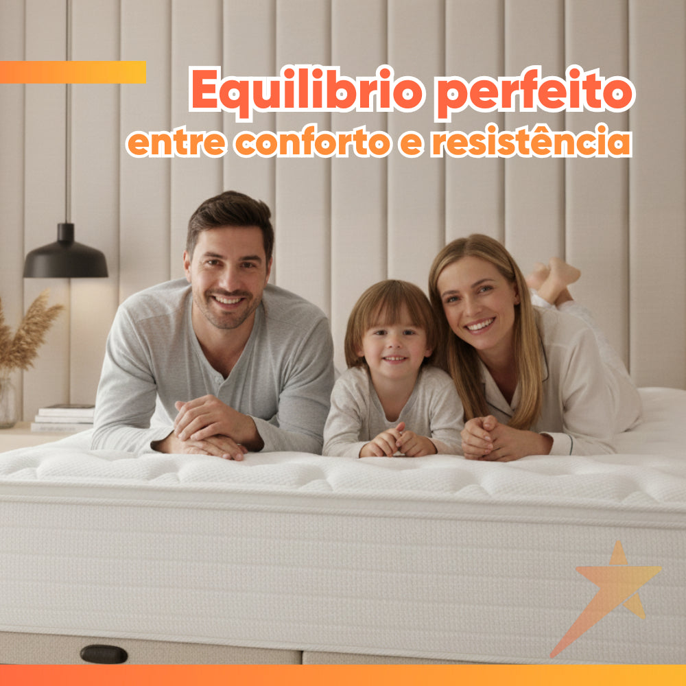 Cama Box Casal Molas Ensacadas Real Branco / Cinza Inducol