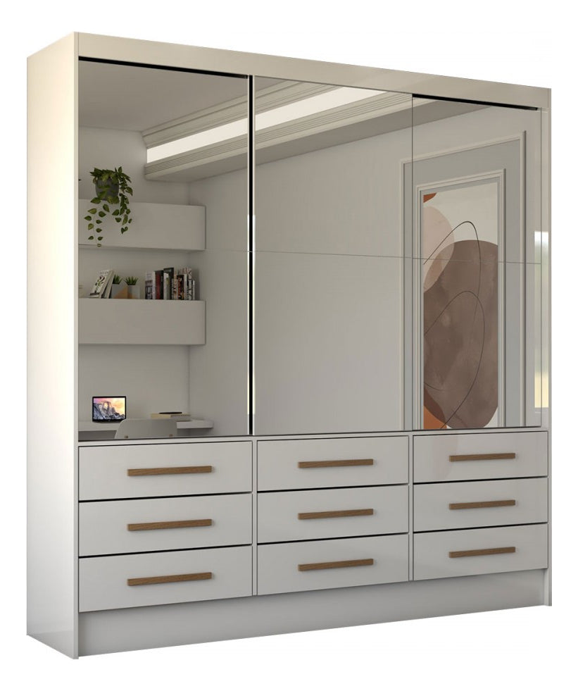 Guarda Roupas Casal Taylor 3 Portas Branco