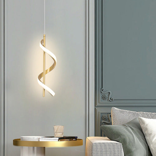 Pendente Led Espiral Moderno Minimalista Para Sala E Quarto
