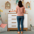 Comoda Trocador Bebe Colchão Impermeável Pé Regulador Altura