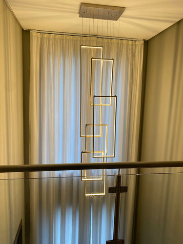 Pendente Luminária De Led Hera 5 Aros Em Alumínio