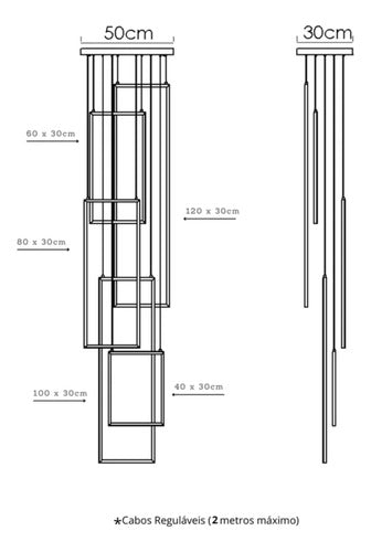 Pendente Luminária De Led Hera 5 Aros Em Alumínio