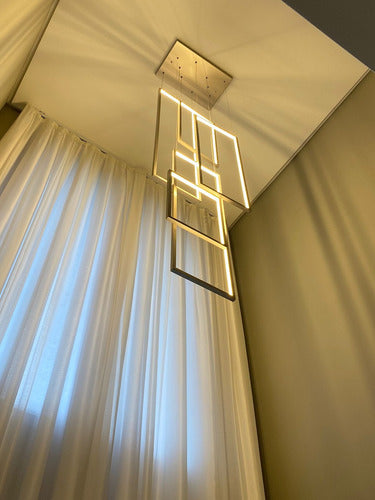 Pendente Luminária De Led Hera 5 Aros Em Alumínio